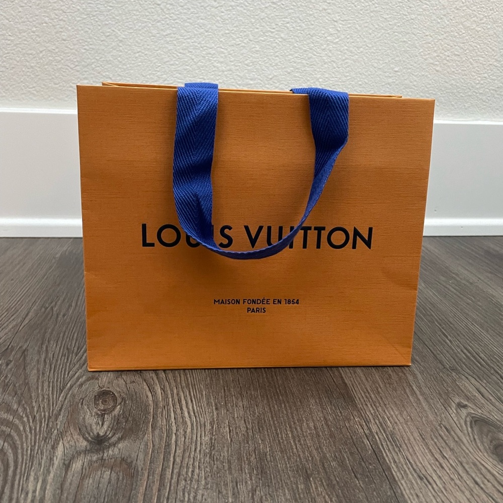 LOUIS VUITTON 8.5” x 7” X 4.5” Authentic Paper Shopping Tote Bag Small Orange